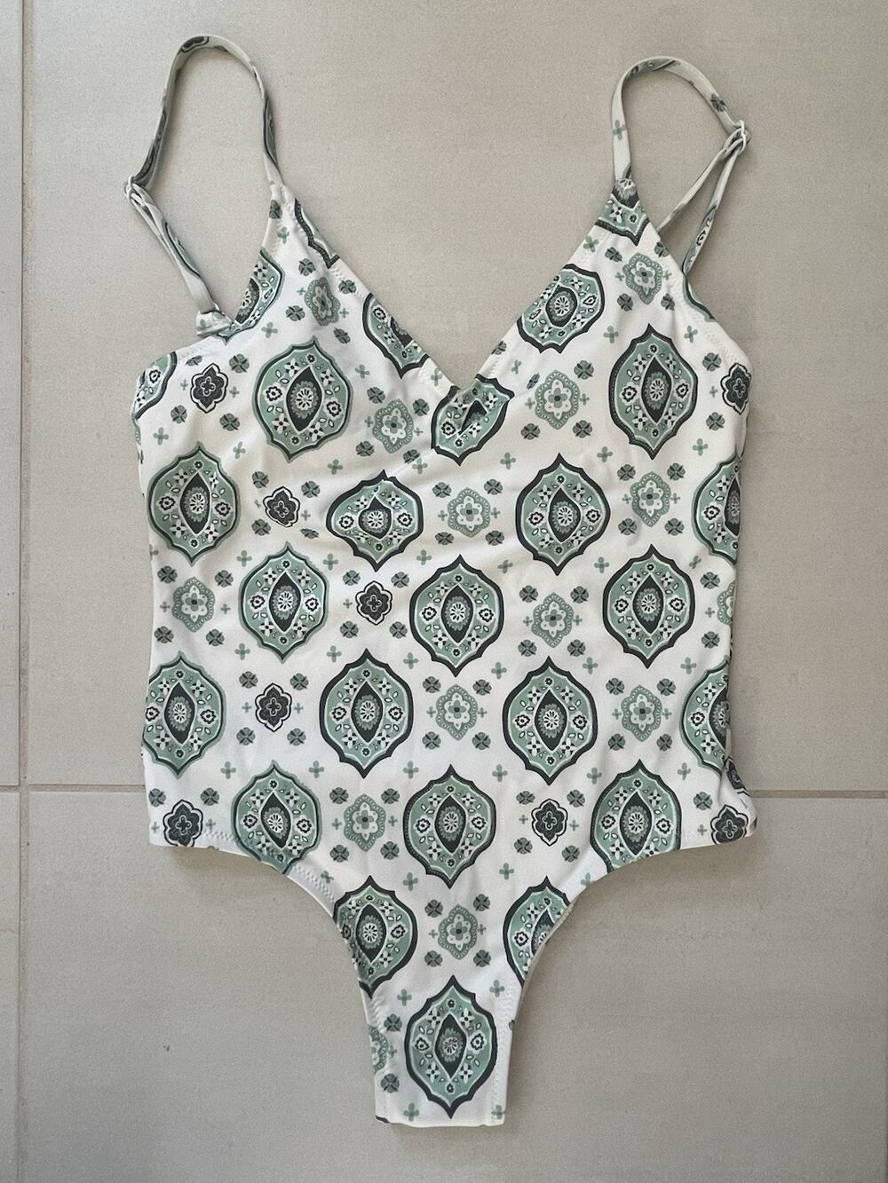 Quiksilver Swim One Piece Swimsuit Geometric Print Swimwear‎
